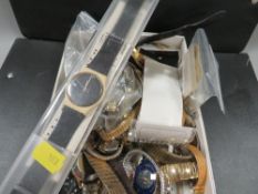 A tray of assorted wrist watches etc