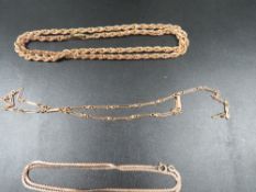 A 9ct hand-made necklace together with a hallmarked 9 carat gold example approx. combined weight