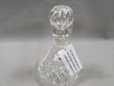 A 1973 sterling silver hallmarked collared ships decanter