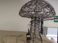 An usual wicker work LED mushroom lamp