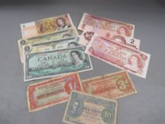 A collection of commonwealth and Military banknotes