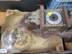 A domed clock together with a wall clock A/F (2)