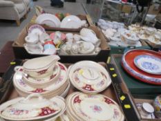 Four trays of assorted ceramics to include Noritaki etc