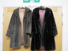 Two vintage faux fur coats