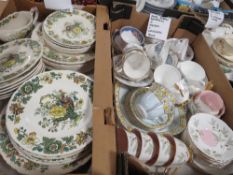 A tray of Masons Strathmore dinnerware together with a tray of Royal Albert Braemar, Minton