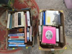 Two boxes of biography books