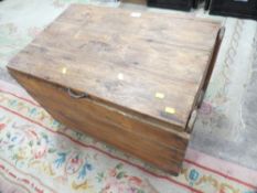 A wooden aluminium lined storage travel box