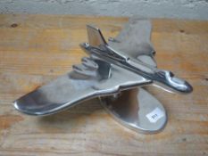 An aluminium model Vulcan bomber **