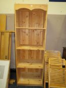 A pine shelving unit