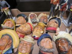 A tray of Bosons wall plaque, military figures etc A/F