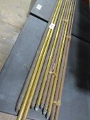 A selection of 10 brass vintage stair rods