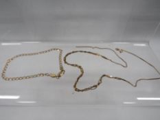 A 9kt gold necklace together with a hallmarked 9 carat gold bracelet approx. combined weight 6.2g