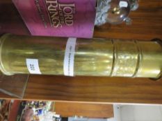 A brass trench art shell, H 30 cm, W 9 cm