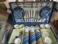 A vintage Brexton picnic hamper and contents