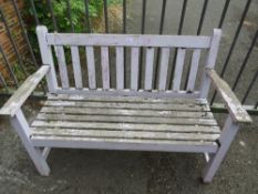 A wooden garden bench