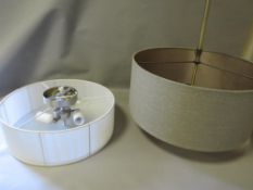 Two electric ceiling lights with shades