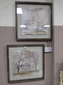 Three modern framed images of Autumn trees