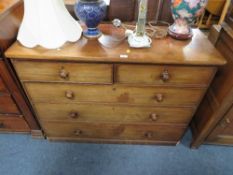 A Victorian five drawer chest - W 122 cm A/F