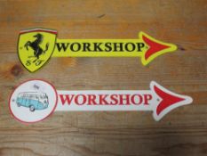 Two car arrow signs**