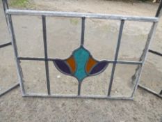 Four coloured leaded light windows