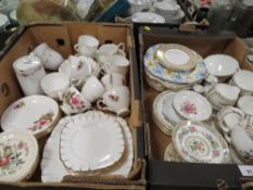 Two trays of ceramics to include Minton Ming Rose