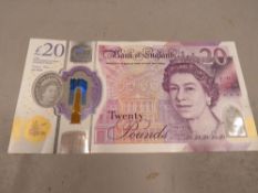 Sarah John error print polymer £20 note extra dark vertical lines to front pre-fix DJ28