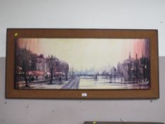 A retro wall mounted print of a Parisian scene