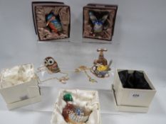 Five boxed hidden treasures boxes to include British birds, kingfisher and an owl