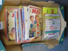 One box of MAD magazines and books - 1970s and 1980s