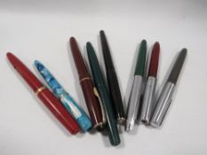 A box of mixed collectors pens to include 14k etc