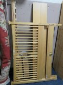 A blonde oaked double bedframe by Outlook - W 150 cm