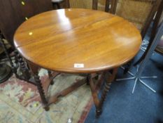 An oak dropleaf barleytwist gateleg table - W 78 cm
