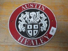 An Austin Healey plaque**