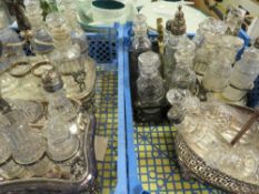 Two small trays of table cruets stands and contents A/F