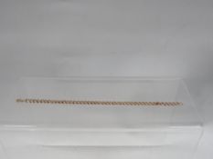 A flat link rose coloured bracelet with 375 yellow gold catch
