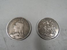 Two silver crowns 1892 and 1887