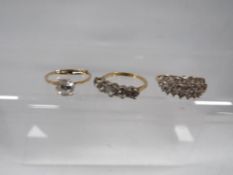 Two 9ct gold dress rings approx. combined weight 4.1g together with an 18ct stamped example