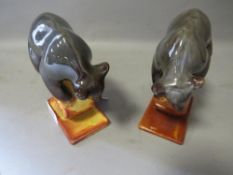 An unusual pair of Lomonosov circus bears figures