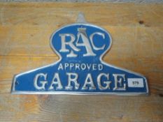 An aluminium RAC plaque**
