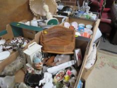 Three trays of ceramics and sundries to include Paragon