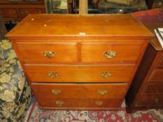 An oak five drawer chest - W 98 cm, A/F