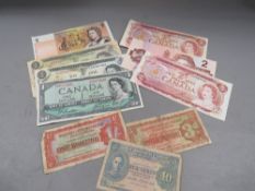 A collection of commonwealth and Military banknotes
