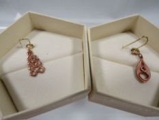 Two boxed Clogau hallmarked gold pendants combined weight approx. 2.1g