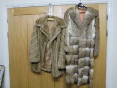 A vintage faux fur jacket together with a coney fur jacket (2)