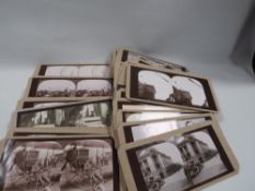 A collection of approx. 44 modern reproduction social history stereograph cards
