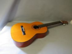 An Almeria Spanish acoustic guitar with carry case