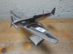 An aluminium Spitfire model **