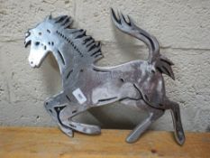 Aluminium prancing horse sign**