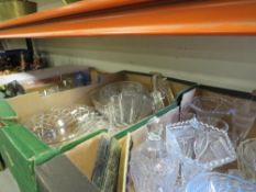 Three trays of assorted glassware