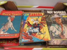 A collection of vintage comic books to include Roy Rogers and The Cisco Kid magazines, and Buck